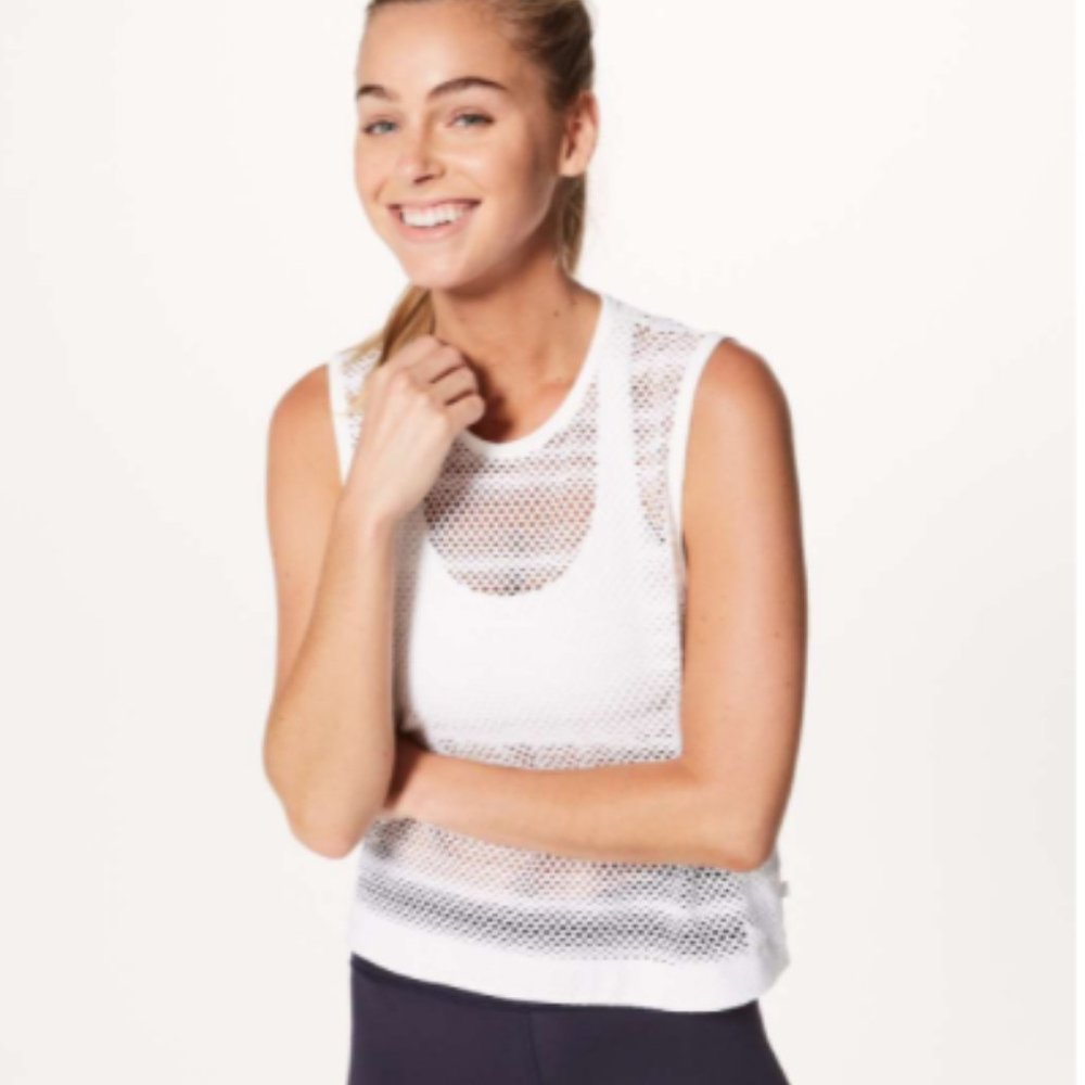 lululemon Sweat Your Heart Out Tank: White